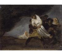 ZHAOSHAN Vintage Pictures Printed Graffiti Print F.de Goya Hanged Monk Painting by Francisco De Goya Portrait Canvas Image for Home Decor 60x90cm