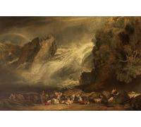 ZHAOSHAN Vintage Pictures Printed Graffiti Print Falls of the Rhine At Schaffhausen by After Mallord William Turner Portrait Canvas Image for Home Decor 60x90cm