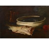 ZHAOSHAN Vintage Pictures Printed Graffiti Print Fish and Still Life by William Merritt Portrait Canvas Image for Home Decor 60x90cm