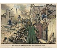 ZHAOSHAN Vintage Pictures Printed Graffiti Print Frederick the Great Visiting the Ruins of the Burned Town of Kustrin by Carl Rochling Portrait Canvas Image for Home Decor 60x90cm