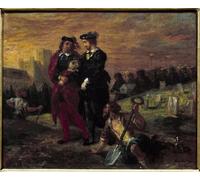 ZHAOSHAN Vintage Pictures Printed Graffiti Print Hamlet and Horatio At the Cemetery Act V of William Shakespeare s Play hamlet by Ferdinandeugene Delacroix for Home Decor 60x90cm