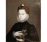 ZHAOSHAN Vintage Pictures Printed Graffiti Print Infanta Isabella Clara Eugenia Daughter of Philip Ii of Spain by Sánchez Coello Portrait Canvas Image for Home Decor 60x90cm