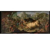 ZHAOSHAN Vintage Pictures Printed Graffiti Print Jason Taming of Aeetes by Jean François De Troy Portrait Canvas Image for Home Decor 60x90cm