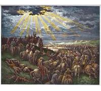 ZHAOSHAN Vintage Pictures Printed Graffiti Print Joshua Commanding the Sun to Stand Still by Gustave Dore Portrait Canvas Image for Home Decor 60x90cm