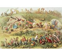 ZHAOSHAN Vintage Pictures Printed Graffiti Print March of the Elf King by Richard Doyle Portrait Canvas Image for Home Decor 60x90cm