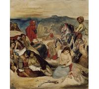 ZHAOSHAN Vintage Pictures Printed Graffiti Print Massacre on Chios by Ferdinandeugene Delacroix Portrait Canvas Image for Home Decor 60x90cm