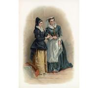 ZHAOSHAN Vintage Pictures Printed Graffiti Print Mistress Page and Mistress From the Merry Wives of Windsor by Charles Robert Leslie Portrait Canvas Image for Home Decor 60x90cm