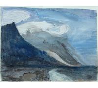 ZHAOSHAN Vintage Pictures Printed Graffiti Print Moonlight Chamonix by John Ruskin Portrait Canvas Image for Home Decor 60x90cm