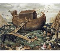 ZHAOSHAN Vintage Pictures Printed Graffiti Print Noah's Ark on Mount Ararat by Simon De Myle Portrait Canvas Image for Home Decor 60x90cm