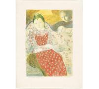 ZHAOSHAN Vintage Pictures Printed Graffiti Print on the Pale Silver Sofa Plate Ten From Love by Maurice Denis Portrait Canvas Image for Home Decor 60x90cm