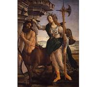 ZHAOSHAN Vintage Pictures Printed Graffiti Print Pallas athena and the centaur by Sandro Botticelli Portrait Canvas Image for Home Decor 60x90cm