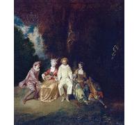 ZHAOSHAN Vintage Pictures Printed Graffiti Print Pierrot Content Peinture by Jean Antoine Watteau Portrait Canvas Image for Home Decor 60x90cm