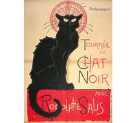 ZHAOSHAN Vintage Pictures Printed Graffiti Print Poster a Tour of the Chat Noir Cabaret by Théophile Alexandre Steinlen Portrait Canvas Image for Home Decor 60x90cm