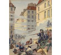 ZHAOSHAN Vintage Pictures Printed Graffiti Print Revolutionary Unrest on the Streets of France by Jacques Marie Gaston Onfray De Breville Portrait Canvas Image for Home Decor 60x90cm