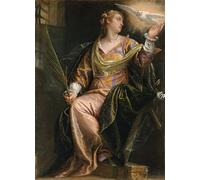 ZHAOSHAN Vintage Pictures Printed Graffiti Print Saint Catherine of Alexandria in Prison by Paolo Veronese Portrait Canvas Image for Home Decor 60x90cm