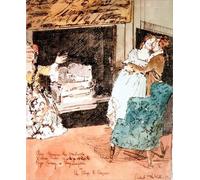 ZHAOSHAN Vintage Pictures Printed Graffiti Print Scene From she Stoops to Conquer by Walter Richard Sickert Portrait Canvas Image for Home Decor 60x90cm