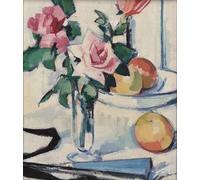 ZHAOSHAN Vintage Pictures Printed Graffiti Print Still Life with Pink Roses by Samuel John Peploe Portrait Canvas Image for Home Decor 60x90cm