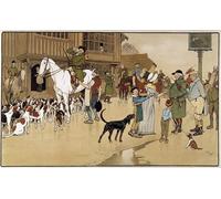 ZHAOSHAN Vintage Pictures Printed Graffiti Print Stop At the Inn During a Hare Hunt by Cecil Charles Windsor Aldin Portrait Canvas Image for Home Decor 60x90cm