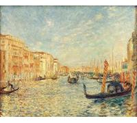 ZHAOSHAN Vintage Pictures Printed Graffiti Print Sur Le Grand Canal Venise by Pierre Auguste Renoir Portrait Canvas Image for Home Decor 60x90cm