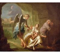 ZHAOSHAN Vintage Pictures Printed Graffiti Print the Angel of Mercy by Highmore Portrait Canvas Image for Home Decor 60x90cm