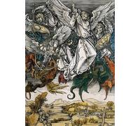 ZHAOSHAN Vintage Pictures Printed Graffiti Print the Apocalypse of Saint the Fall of the Rebel Angels by Albrecht Dürer or Duerer Portrait Canvas Image for Home Decor 60x90cm