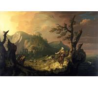 ZHAOSHAN Vintage Pictures Printed Graffiti Print the Bard by Thomas Jones Portrait Canvas Image for Home Decor 60x90cm