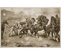 ZHAOSHAN Vintage Pictures Printed Graffiti Print the Battle of Colenso the Last Desperate Attempt to Save the Guns by Sidney Paget Portrait Canvas Image for Home Decor 60x90cm