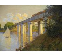 ZHAOSHAN Vintage Pictures Printed Graffiti Print the Bridge At Argenteuil by Claude Monet Portrait Canvas Image for Home Decor 60x90cm