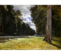 ZHAOSHAN Vintage Pictures Printed Graffiti Print the Chailly Road Through the Forest of Fontainebleau by Claude Monet Portrait Canvas Image for Home Decor 60x90cm