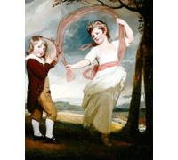 ZHAOSHAN Vintage Pictures Printed Graffiti Print the Cornewall Children by George Romney Portrait Canvas Image for Home Decor 60x90cm