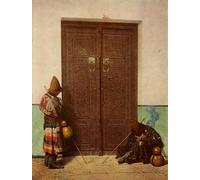 ZHAOSHAN Vintage Pictures Printed Graffiti Print the Door to the Timur Gur Emir Mausoleum by Vasily Vereshchagin Portrait Canvas Image for Home Decor 60x90cm