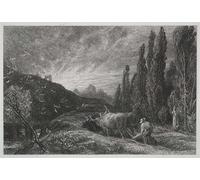 ZHAOSHAN Vintage Pictures Printed Graffiti Print the Early Plowman Before by Famous Painter Portrait Canvas Image for Home Decor 60x90cm
