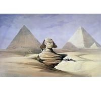 ZHAOSHAN Vintage Pictures Printed Graffiti Print the Great Sphinx and Pyramids At Giza by David Roberts Portrait Canvas Image for Home Decor 60x90cm