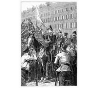 ZHAOSHAN Vintage Pictures Printed Graffiti Print the King of Prussia Addressing the Berliners by William Barnes Wollen Portrait Canvas Image for Home Decor 60x90cm