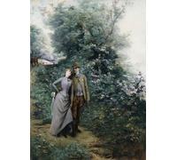 ZHAOSHAN Vintage Pictures Printed Graffiti Print the Lovers by Georges Clairin Portrait Canvas Image for Home Decor 60x90cm