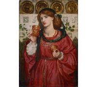 ZHAOSHAN Vintage Pictures Printed Graffiti Print the Loving Cup by Dante Gabriel Charles Rossetti Portrait Canvas Image for Home Decor 60x90cm