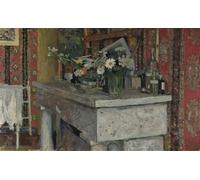 ZHAOSHAN Vintage Pictures Printed Graffiti Print the Mantelpiece by Edouard Vuillard Portrait Canvas Image for Home Decor 60x90cm