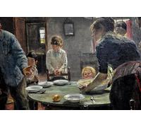 ZHAOSHAN Vintage Pictures Printed Graffiti Print the Prayer by Fritz Von Uhde Portrait Canvas Image for Home Decor 60x90cm