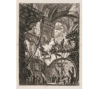 ZHAOSHAN Vintage Pictures Printed Graffiti Print the Prisons a Perspective of Arches with a Smoking Fire in the Center by Battista Piranesi Portrait Canvas Image for Home Decor 60x90cm