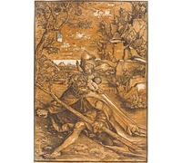 ZHAOSHAN Vintage Pictures Printed Graffiti Print the Ten Commandments Second Commandment Detail by Lucas Cranach the Elder Portrait Canvas Image for Home Decor 60x90cm