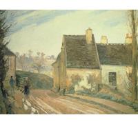 ZHAOSHAN Vintage Pictures Printed Graffiti Print the Tumbledown Cottage Near Osny by Camille Jacob Pissarro Portrait Canvas Image for Home Decor 60x90cm