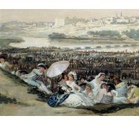 ZHAOSHAN Vintage Pictures Printed Graffiti Print View of the City of Madrid From the Hermitage of San Isidoro Painting by Francisco De Goya Portrait Canvas Image for Home Decor 60x90cm