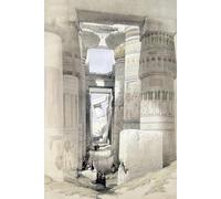 ZHAOSHAN Vintage Pictures Printed Graffiti Print View Through the Hall of Columns Karnak' by David Roberts Portrait Canvas Image for Home Decor 60x90cm