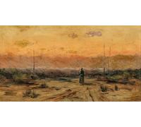 ZHAOSHAN Vintage Pictures Printed Graffiti Print Woman on the Seashore At Sunrise by Jakub Schikaneder Portrait Canvas Image for Home Decor 60x90cm