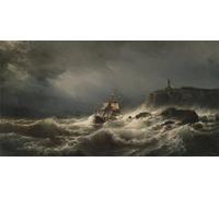 ZHAOSHAN Vintage Pictures Printed Graffiti Print Wreck on the Isle of Jersey by Mauritz Frederik Hendrik De Portrait Canvas Image for Home Decor 60x90cm