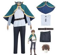 ZHAOSJ Anime KonoSuba God's Blessing on This Wonderful World Kazuma Satou Cosplay Costume Uniform Outfits with Wigs Full Set Halloween Carnival Party Fancy Dress Up