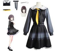 ZHAOSJ Ena Shinonome P Colourful Stage Cosplay Wig Costume Outfits for Women Anime Character Black Jacket Uniform Adult Bow Tie Full Set Halloween Carnival Fancy Dress Up Suit