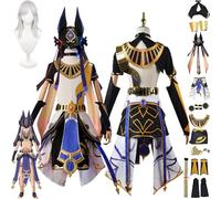 ZHAOSJ Genshin Impact Cyno Cosplay Costume Outfit Characters Yae Miko Raiden Shogun Uniform Full Set Halloween Party Dress Up Suit With Hat Wig