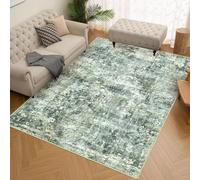 Zhaotingrui Rugs for Living Room 120 x 180cm, Green & Beige Short Pile Machine Washable Abstract Rug, Soft Fluffy Non-Slip Carpets for Bedrooms, Lounge, Dining Room