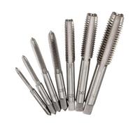 ZHaotn 7Pcs M3-M12 High Speed Steel Metric Right Hand Machine Straight Fluted Screw Thread Tap Set Metric Plug Tap Drill Bits Set Hand Tools